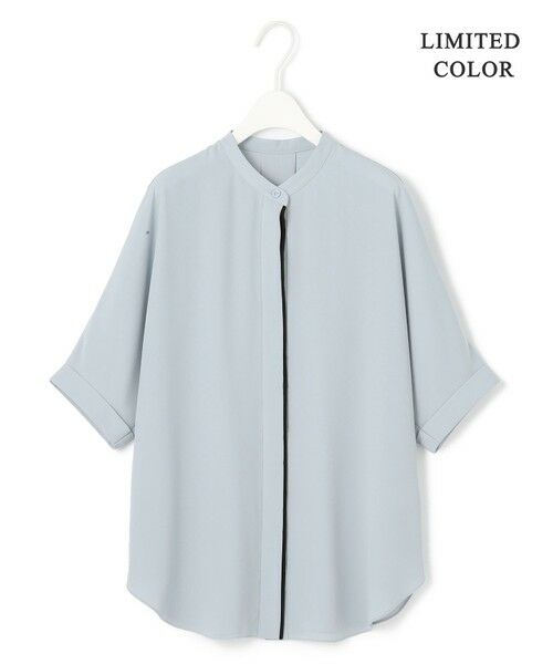 【美品】iCB *ライクアウーブン バンドカラーカットソー セール】 【WEB限定・洗える】ライクアウーブン バンドカラー