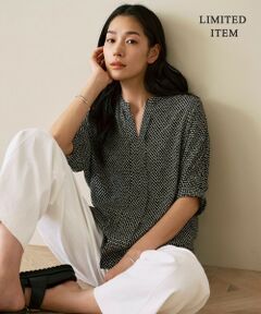 ICB / アイシービー シャツ・ブラウス | 【人気のため新色追加・WEB限定・接触冷感・UVケア・速乾・洗える】BackSatinAmunzen 5分袖キーネックブラウス