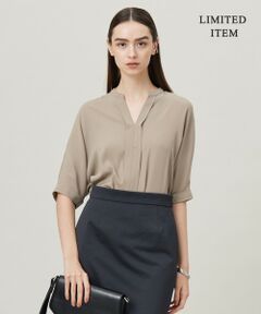 ICB / アイシービー シャツ・ブラウス | 【人気のため新色追加・WEB限定・接触冷感・UVケア・速乾・洗える】BackSatinAmunzen 5分袖キーネックブラウス