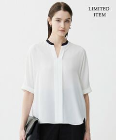 ICB / アイシービー シャツ・ブラウス | 【人気のため新色追加・WEB限定・接触冷感・UVケア・速乾・洗える】BackSatinAmunzen 5分袖キーネックブラウス