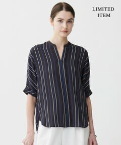 ICB / アイシービー シャツ・ブラウス | 【人気のため新色追加・WEB限定・接触冷感・UVケア・速乾・洗える】BackSatinAmunzen 5分袖キーネックブラウス