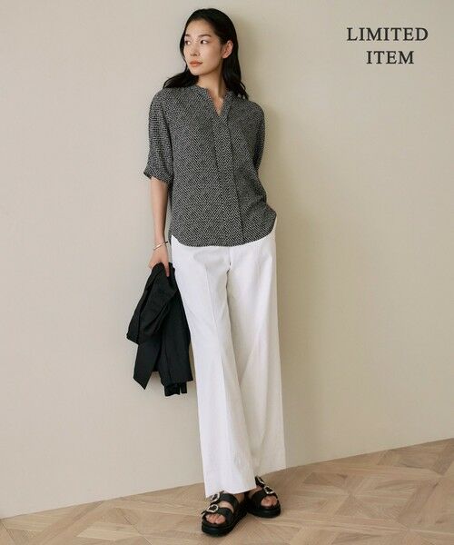 ICB / アイシービー シャツ・ブラウス | 【人気のため新色追加・WEB限定・接触冷感・UVケア・速乾・洗える】BackSatinAmunzen 5分袖キーネックブラウス | 詳細1