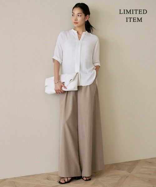 ICB / アイシービー シャツ・ブラウス | 【人気のため新色追加・WEB限定・接触冷感・UVケア・速乾・洗える】BackSatinAmunzen 5分袖キーネックブラウス | 詳細20