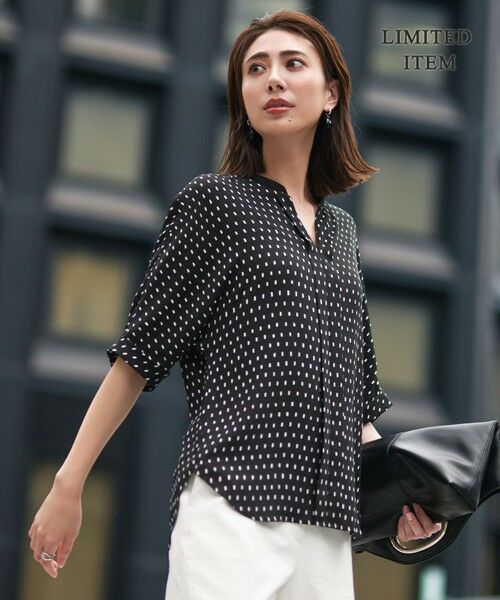 ICB / アイシービー シャツ・ブラウス | 【人気のため新色追加・WEB限定・接触冷感・UVケア・速乾・洗える】BackSatinAmunzen 5分袖キーネックブラウス | 詳細25