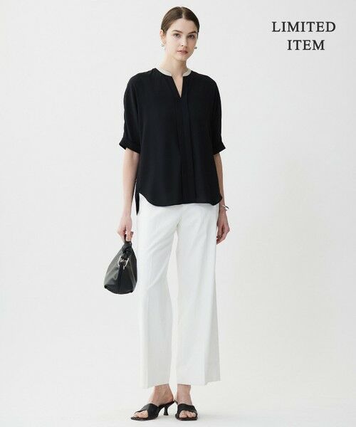 ICB / アイシービー シャツ・ブラウス | 【人気のため新色追加・WEB限定・接触冷感・UVケア・速乾・洗える】BackSatinAmunzen 5分袖キーネックブラウス | 詳細29