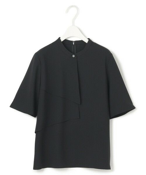 ICB/アイシービー 【洗える】ストレッチジョーゼット ラッフルデザインブラウス ブラック系 2 ICB/アイシービー 【洗える】ストレッチジョーゼット ラッフルデザインブラウス ブラック系 2
