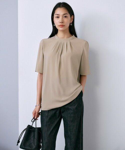 ICB / アイシービー シャツ・ブラウス | 【接触冷感・UVケア・速乾・洗える】BackSatinAmunzen 5分袖ハイネックブラウス | 詳細1