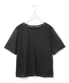 ICB / アイシービー カットソー | 【洗える】ハイゲージチュールコンビ カットソー