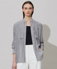 ICB / アイシービー シャツ・ブラウス | 【洗える】キュプラローンストライプ シャツ