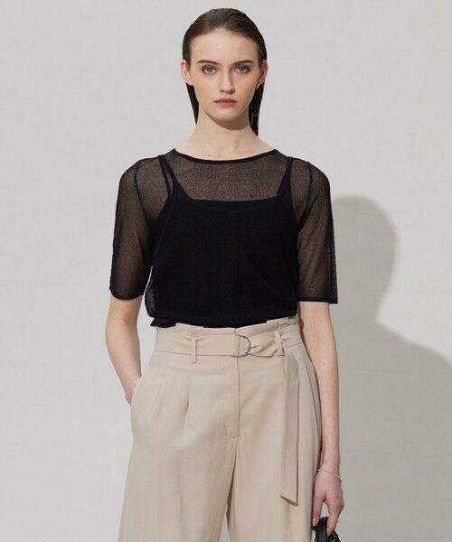 ICB / アイシービー ニット・セーター | 【洗える】マルチレイヤードハイゲージ ニットプルオーバー(ブラック系)