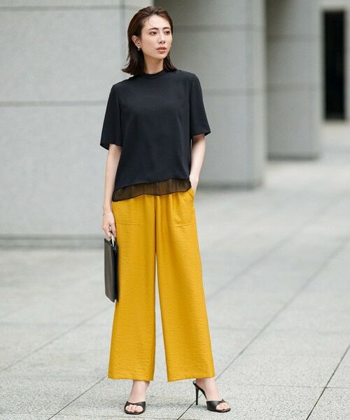 ICB / アイシービー その他パンツ | 【人気のため新色追加・接触冷感・洗える】 ワッシャーツイル ワイドストレートパンツ | 詳細28