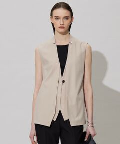 ICB / アイシービー ベスト | 【接触冷感・UVカット・洗える】 T/Rドライリネン ジレ