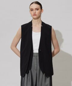 ICB / アイシービー ベスト | 【接触冷感・UVカット・洗える】 T/Rドライリネン ジレ