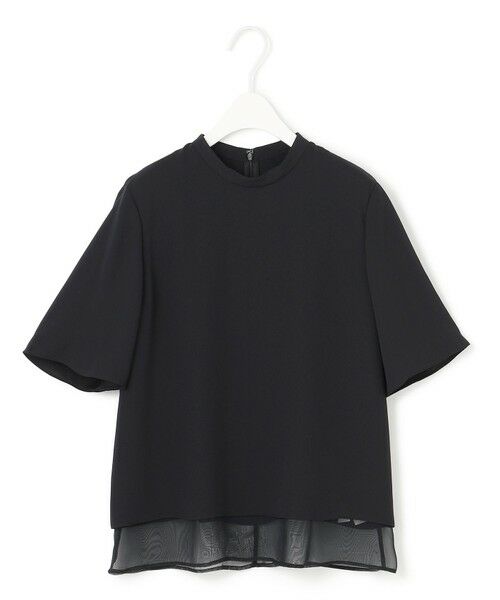 専用icb 今季【洗える】BackSatinAmunzenシフォンコンビブラウス UVケア・洗える】BackSatinAmunzen シフォンコンビブラウス
