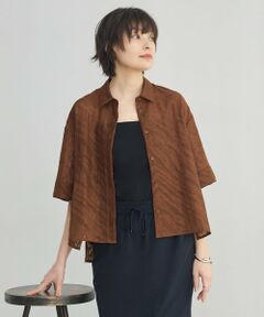 ICB / アイシービー シャツ・ブラウス | 【洗える】ゼブラシアーJQ クロップドシャツ