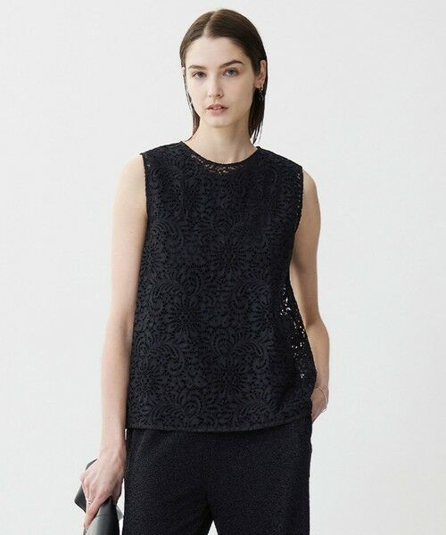 ICB/アイシービー 【洗える】 ナイロンコードレース ブラウス ブラック系 4 ICB/アイシービー 【洗える】 ナイロンコードレース ブラウス ブラック系 4