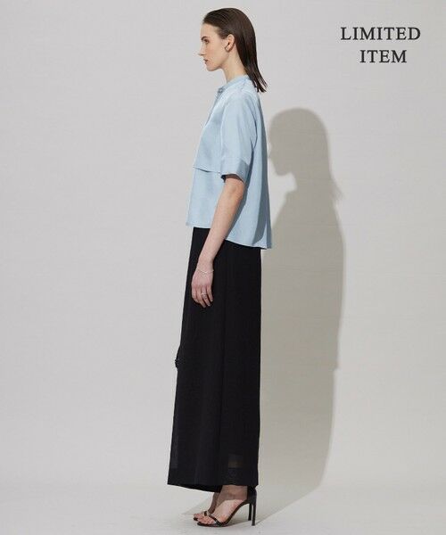 icb アイシービー ツイル クロップド シャツ トップス アイボリー 綺麗め WEB限定・洗える】 シルキーツイル クロップドシャツ（シャツ
