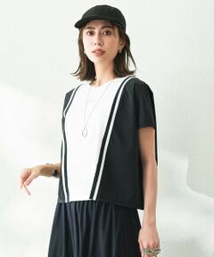 ICB / アイシービー カットソー | 【接触冷感・UVケア・洗える】シルケットスムースコンビ バイカラーカットソー