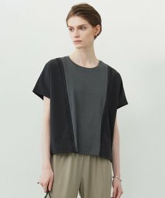 ICB / アイシービー カットソー | 【接触冷感・UVケア・洗える】シルケットスムースコンビ バイカラーカットソー