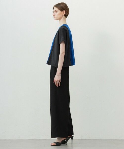 【接触冷感・UVケア・洗える】シルケットスムースコンビ バイカラーカットソー 接触冷感・UVケア・洗える】シルケットスムースコンビ バイ