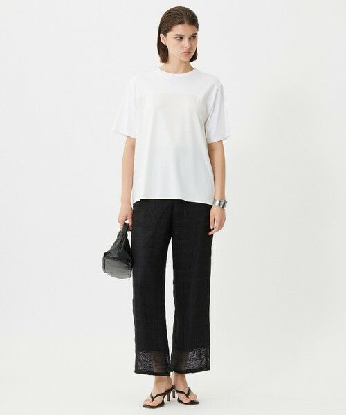 ICB / アイシービー カットソー | 【接触冷感・UVケア・洗える】シルケットスムースコンビ Tブラウスカットソー | 詳細1