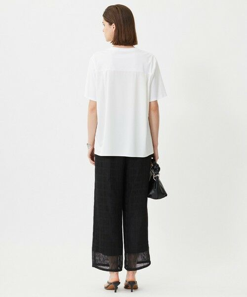 ICB / アイシービー カットソー | 【接触冷感・UVケア・洗える】シルケットスムースコンビ Tブラウスカットソー | 詳細3