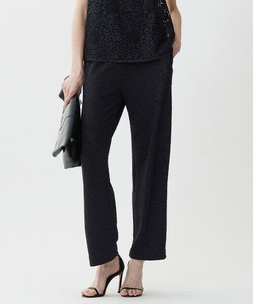 ICB / アイシービー その他パンツ | 【洗える】 シャイニーラメジャガード セミワイドパンツ(ブラック系)