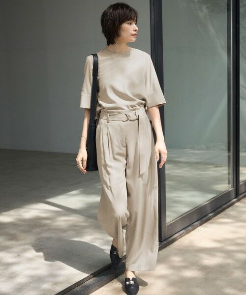 ICB / アイシービー シャツ・ブラウス | 【接触冷感・UVカット・洗える】 T/Rドライリネン Tブラウス | 詳細1