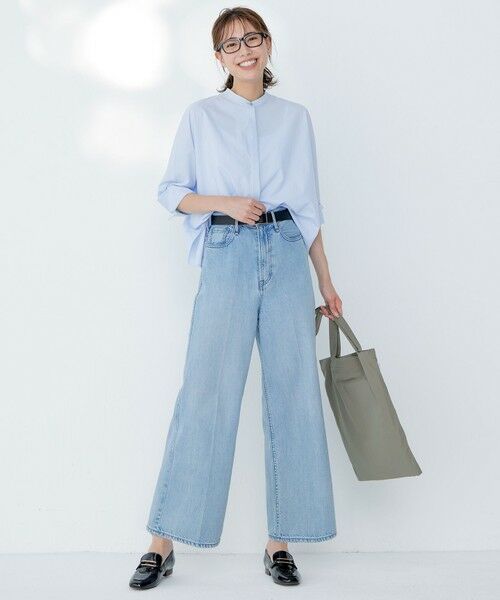 ICB / アイシービー シャツ・ブラウス | 【接触冷感・UVカット・洗える】ヴィンテージスパンブロード バンドカラーシャツ | 詳細7