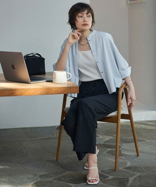 ICB / アイシービー シャツ・ブラウス | 【接触冷感・UVカット・洗える】ヴィンテージスパンブロード バンドカラーシャツ | 詳細8