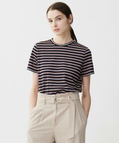 ICB / アイシービー カットソー | 【洗える】 シアーマルチボーダー カットソー