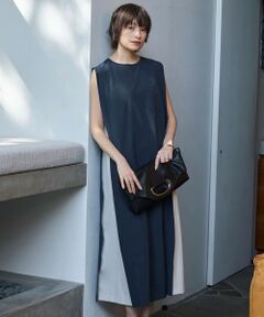 ICB / アイシービー ロング・マキシ丈ワンピース | 【接触冷感・UVカット・洗える】RENUソフトタイプライター バイカラーワンピース