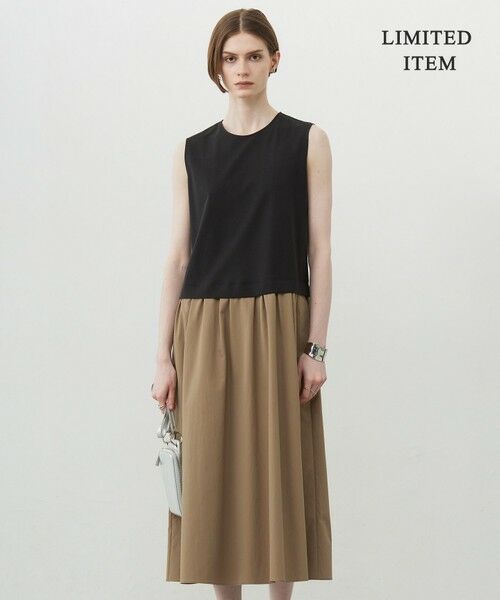 ICB/アイシービー 【WEB限定・洗える】 RENUコンビ ノースリーブワンピース ブラック×モカ系 M ICB/アイシービー 【WEB限定・洗える】 RENUコンビ ノースリーブワンピース ブラック×モカ系 M