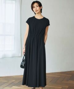 【未使用】ICB アイシービー ロングカットソー チュニック ブラック セール】 ウールナイロンツイルジャージ ハイネックワンピース