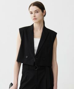 ICB / アイシービー ベスト | 【接触冷感・UVカット・洗える】 T/Rドライリネン ショートジレ