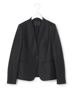 ✨極美品✨ICB アイシービー　セットアップ　ノーカラー ネイビー 大きいサイズ 洗える】プロヴィスウールツイル ノーカラージャケット （ノー
