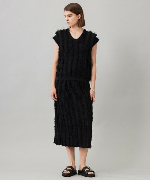 ICB / アイシービー ミニ・ひざ丈スカート | 【洗える】カットジャガード ニットスカート | 詳細1