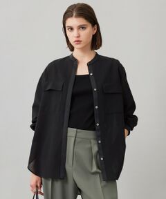 ICB / アイシービー シャツ・ブラウス | 【洗える】シアーボイル バンドカラーシャツ