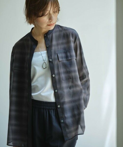 ICB / アイシービー シャツ・ブラウス | 【洗える】シアーボイル バンドカラーシャツ | 詳細16