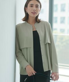 ICB / アイシービー カットソー | 【洗える】イージージョーゼット バンドカラーカットソー