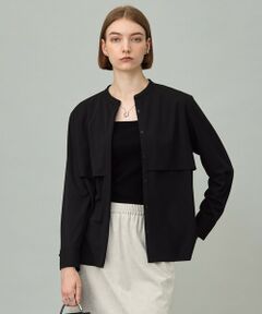 ICB / アイシービー カットソー | 【洗える】イージージョーゼット バンドカラーカットソー