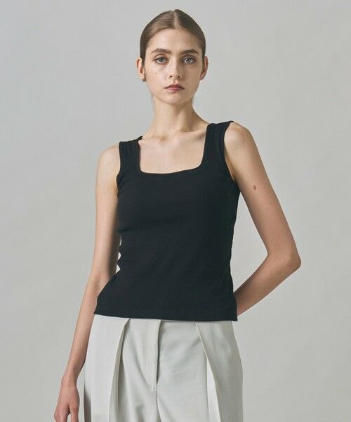 ICB/アイシービー 【洗える】【OUR WACOAL コラボ】カップイン スクエアネック タンクトップ ブラック系 L ICB/アイシービー 【洗える】【OUR WACOAL コラボ】カップイン スクエアネック タンクトップ ブラック系 L
