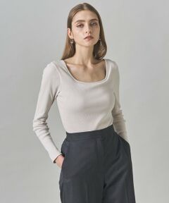 ICB / アイシービー カットソー | 【洗える】【OUR WACOAL コラボ】カップイン スクエアネックロングTシャツ