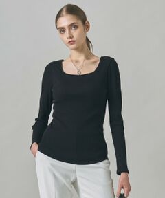ICB / アイシービー カットソー | 【洗える】【OUR WACOAL コラボ】カップイン スクエアネックロングTシャツ