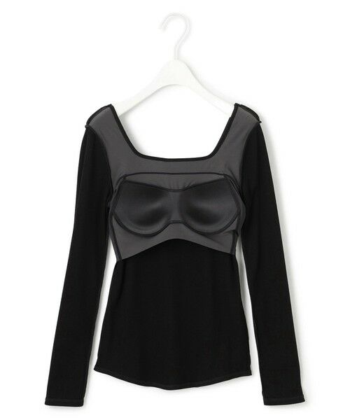 ICB / アイシービー カットソー | 【洗える】【OUR WACOAL コラボ】カップイン スクエアネックロングTシャツ | 詳細18