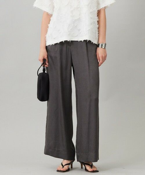 ICB/アイシービー 【洗える】 キュプラピグメントクロス カーゴパンツ チャコール系 2 ICB/アイシービー 【洗える】 キュプラピグメントクロス カーゴパンツ チャコール系 2