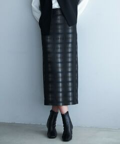 ICB / アイシービー ミニ・ひざ丈スカート | 【洗える】シャイニーオンブレーチェック ストレートスカート