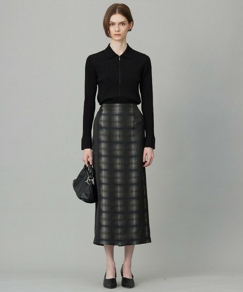 ICB / アイシービー ミニ・ひざ丈スカート | 【洗える】シャイニーオンブレーチェック ストレートスカート | 詳細2