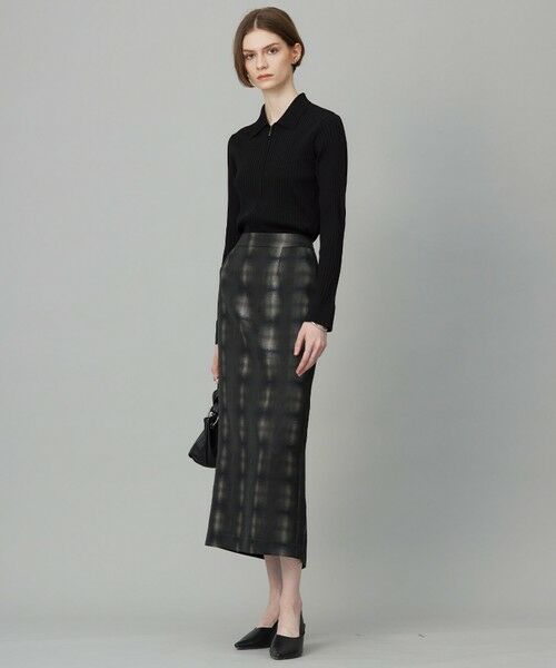 ICB / アイシービー ミニ・ひざ丈スカート | 【洗える】シャイニーオンブレーチェック ストレートスカート | 詳細3