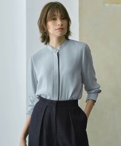 ICB / アイシービー シャツ・ブラウス | 【新色追加・WEB限定カラーあり】BackSatinAmunzen バンドカラーブラウス